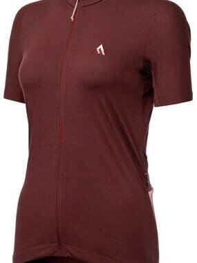 7mesh Ashlu Merino Jersey Women’s Medium Burgundy Short Sleeve Cycling Full Zip